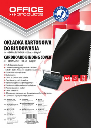 Okładki Do Bindowania Karton A4 250gsm Błyszczące 100szt. Czarne