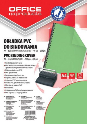 Okładki Do Bindowania Pvc A4 200mikr. 100szt. Zielone Transparentne