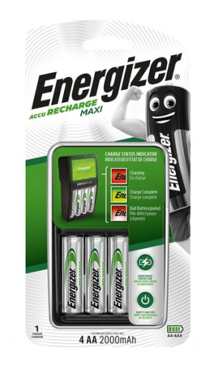 Ładowarka Maxi + 4 Szt. Akumulatorków Power Plus Aa