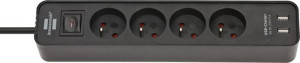 Listwa Zasilająca Ecolor 4 Gniazda 2 X Usb 1,5m Czarna