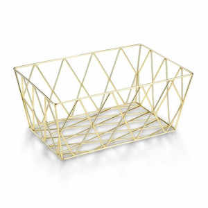 Koszyk Na Owoce Metalowy Złoty 28x19 Cm