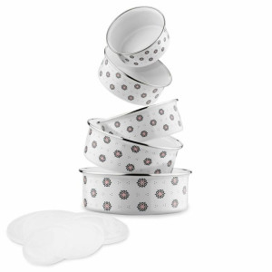 Zestaw 5 Misek Kuchennych Emaliowane 10-18 Cm