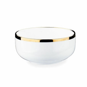 Salaterka Porcelanowa Ze Złotym Rantem Biała 800 Ml