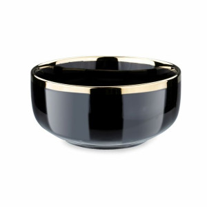 Salaterka Porcelanowa Ze Złotym Rantem Czarny 800 Ml