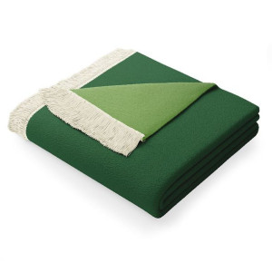 AmeliaHome Koc z frędzlami Franse 150X200 zielony + pistacjowy