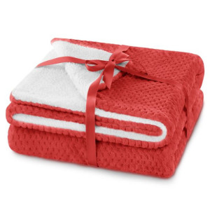 AmeliaHome Miękki koc SHLEEPY 70X150 czerwony