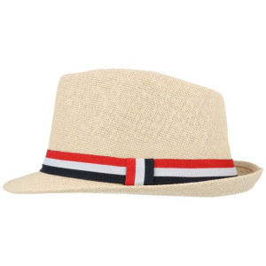 Kapelusz na lato słomkowy trilby TOMMY cappuccino