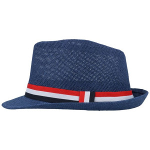 Kapelusz na lato słomkowy trilby TOMMY granatowy
