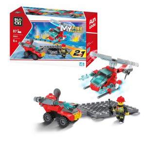 HELIKOPTER w akcji MyFireBrigade 2W1 87el BLOCKI