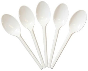 Łyżeczki Jednorazowe Białe Plastikowe 100 Szt
