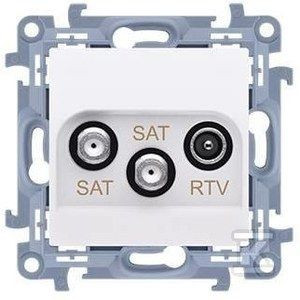 Gniazdo antenowe satelitarne podwójne SAT-SAT-RTV (moduł). Tłum: SAT 1-0.5
