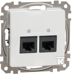 Gniazdo komputerowe 2xRJ45 kat.6 UTP, biały SEDNA DESIGN