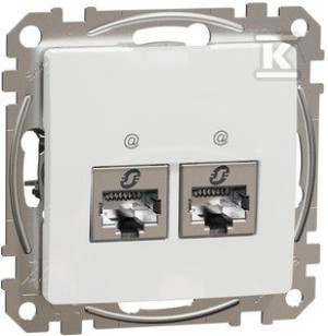 Gniazdo komputerowe 2xRJ45 kat.6 STP, biały SEDNA DESIGN
