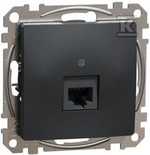 Gniazdo komputerowe RJ45 kat.5e UTP, czarny antracyt SEDNA DESIGN