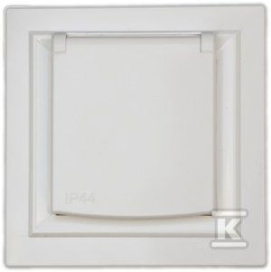 Gniazdo 2P+PE IP44,system ramkowy, białe ASFORA