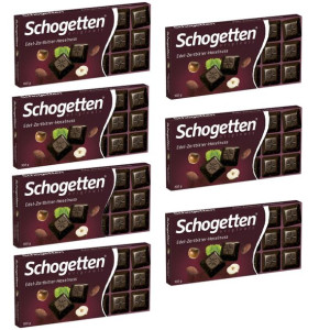 7x Czekolada Schogetten Dark with Hazelnuts 100g
