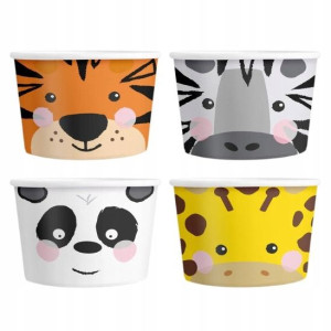 Kubek Kubki na lody Zwierzęta Safari 4 sztuki