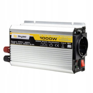 Skyled Przetwornica Samochodowa Sinusoida Modyfikowana 1000w 12v 230v Usb