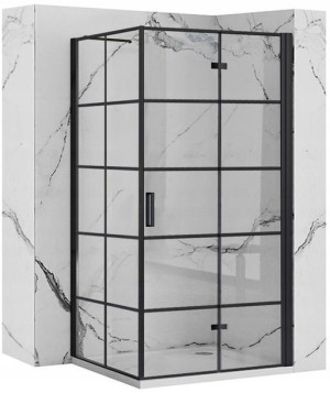 Kabina 80x80 Składana Molier Black Rea Prysznicowa