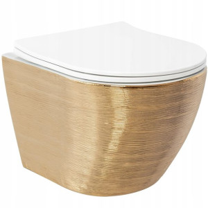 Misa WC Carlos Brush Gold Szczotkowana Rimless