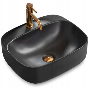 Umywalka Ceramiczna Nablatowa LUIZA 50 Black Mat