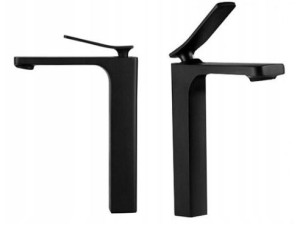 Bateria Umywalkowa Czarna SONIC BLACK WYSOKA - REA