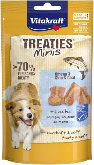 VITAKRAFT Pies Treaties Minis łosoś i omega-3 48g