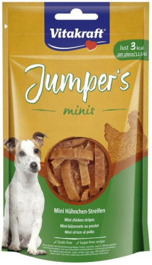 VITAKRAFT Pies Jumpers Minis stripsy kurczak 80g