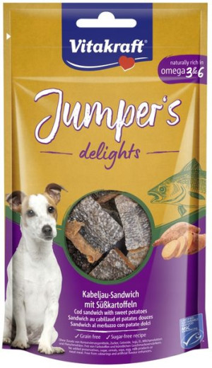 VITAKRAFT Pies Jumpers Delights sandwich ryba 80g