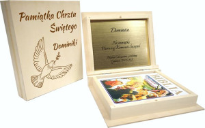 Biblia Pismo Święte I Komunia Święta Chrzest Pudełko Grawer