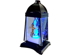 Znicz Lampion Kpl3 Czarne Tło+figurka Led