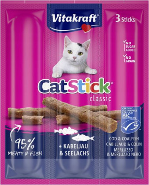 VITAKRAFT Kot Stick Mini dorsz i czarniak 18g