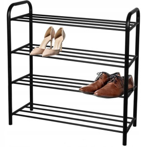 Szafka Na Buty Regał Metalowy Stojak Czarny Mocna