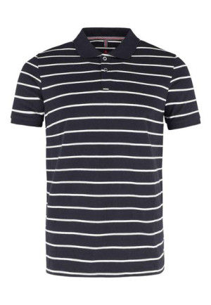 Męska Koszulka Polo W Paski Granatowa Volcano T-ship 3xl