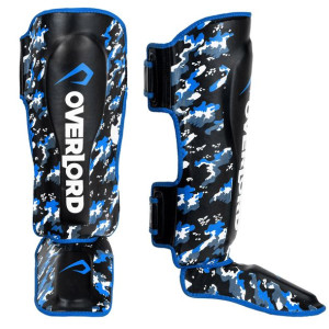 Ochraniacze na piszczele i stopy nagolenniki MMA Overlord X-Kick Blue S