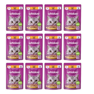 12x Whiskas 1+ lat Karma dla kota z kurczakiem w galaretce 85 g
