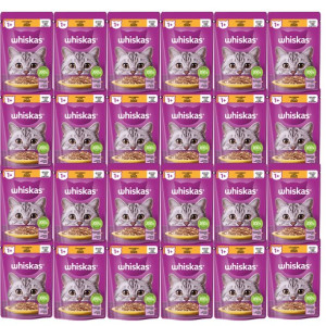 24x Whiskas 1+ lat Karma dla kota z kurczakiem w galaretce 85 g