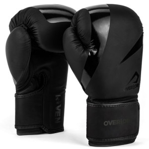 Rękawice Bokserskie sparingowe treningowe Overlord Riven Czarne 14 oz