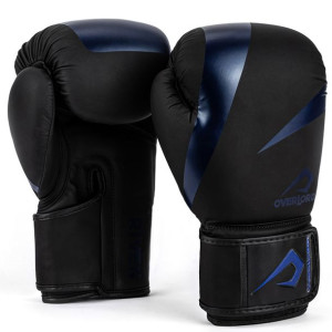 Rękawice Bokserskie sparingowe treningowe Overlord Riven Czarne/BL 10 oz