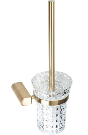 Szczotka WC Przykręcana Złota z Uchwytem 34 cm