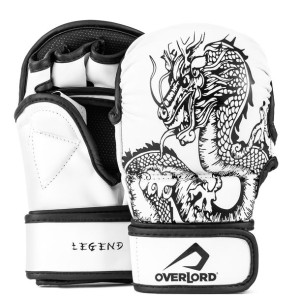 Rękawice MMA sparingowe treningowe chwytne Overlord Legend Białe XL