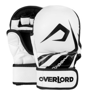Rękawice MMA sparingowe treningowe chwytne Overlord Sparring Białe XL
