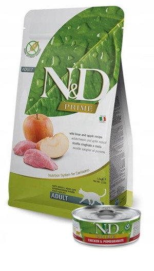 Farmina Prime Cat Boar&apple 5kg + Gratis