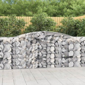 Kosze gabionowe, 4 szt, 400x50x100/120 cm, galwani