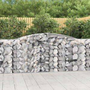 Kosze gabionowe, 8 szt, 400x50x100/120 cm, galwani
