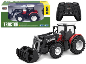 Traktor  Czerwony Zdalnie Sterowany 2,4 G Ruchoma Łyżka 1:24