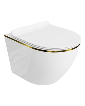 Lavita Sofi Slim Gold Line Miska wisząca WC + DESKA WOLNOOPADAJĄCA