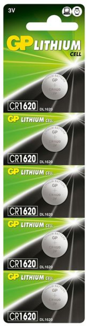 Bateria litowa GP CR1620 B5 3,0V LiMnO2 (5 sztuk)
