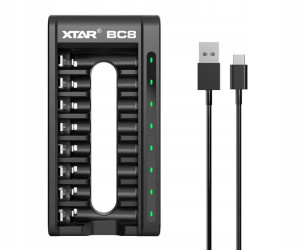 Ładowarka XTAR BC8 Li-ION Ni-MH 8 kanałów USB-C