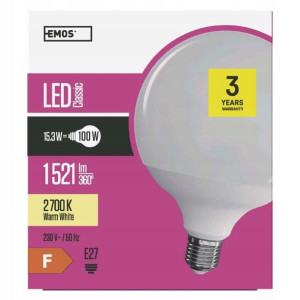 Żarówka EMOS LED Classic globe 15,3W E27 ww ZQ2180